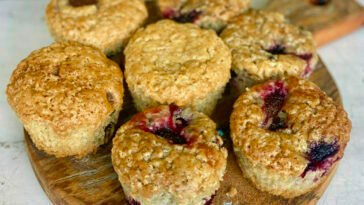 Muffin de amora com ovo plant based