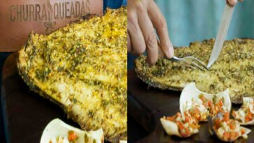 Tambaqui na brasa com azeite de ervas