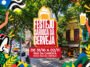 Arte do Festejo Carioca da Cerveja, de 31 de outubro a 2 de novembro, com ilustra&ccedil;&otilde;es de chope e barril sobre uma rua arborizada.