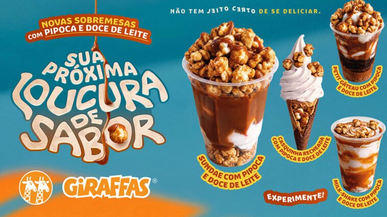 Pipoca com doce de leite do Giraffas em quatro versões