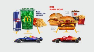 Blue Raspberry do McDonald’s com Red Bull e miniaturas de F1