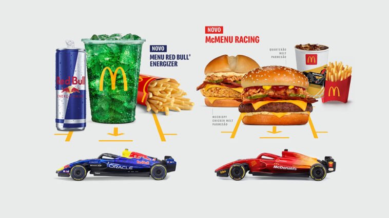 Blue Raspberry do McDonald’s com Red Bull e miniaturas de F1